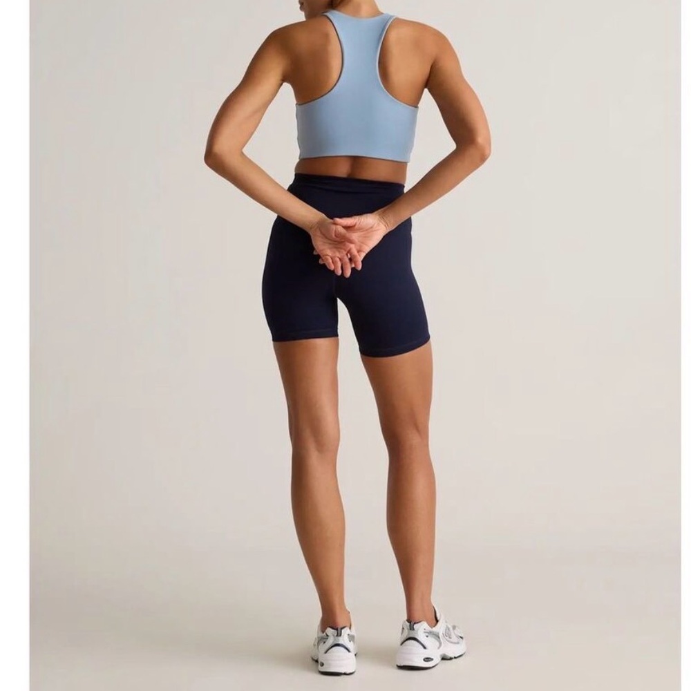 NWT Quince Ultra-Form Scoop Neck Longline Bra in Spa Blue Sz S - Picture 3 of 6